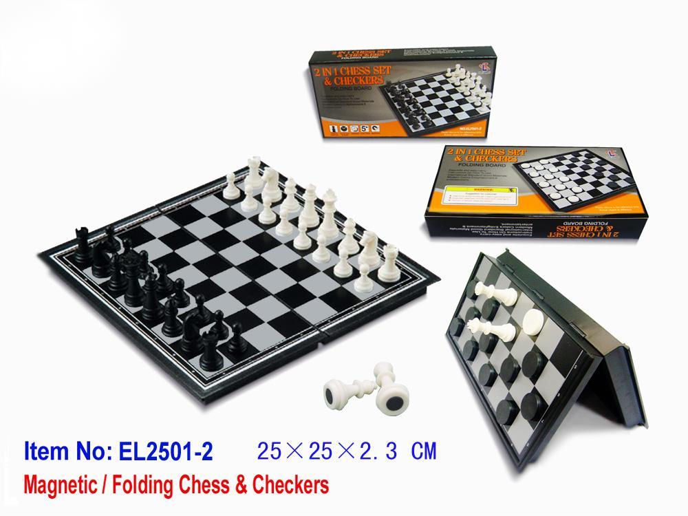 2 in 1 Magnetic Chess & Checke - Magnetic Travel Chess review and price